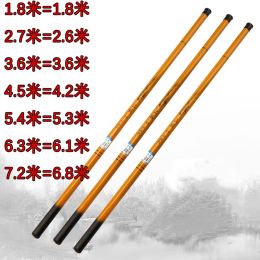Hengels 1.8/2.7/3.6/4.5/5.4/6.3/7.2M Karper Hengel Hoge Carbon Imitatie Bamboe Taiwan Hengel Handgevoel Ultra Lichte Harde Hengel