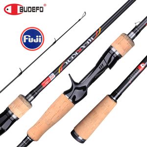 Budefo Hearken 1.68m 1.8m 2.1m 2.4m 2.7m 3.0m filature coulée canne de voyage Fuji Guide leurre 350gl/ml/m/mh carbone leurre canne à pêche