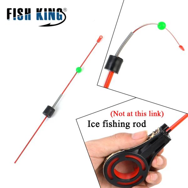 Cañas FISH KING 20 piezas caña de pescar de invierno punta superior ULL Power C.W 0.20.8 39g punta de la varilla de hielo de acero inoxidable 155mm Combo de caña ultraligera