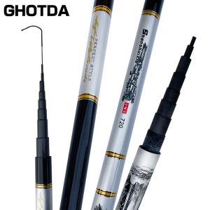 Hengels GHOTDA Ultralight Harde Karper Feeder Hengel Tenkara 3.67.2M Geen Ring Telescopische Streamen Hengel