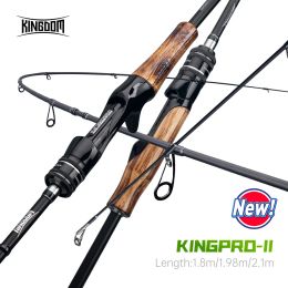 Tiens Kingdom New Kingpro 2 Série Role de pêche en carbone M ML L Power MF Action 1,8m 1,98m 2.1m Spinning Coulting Lure Lure Rod 2 Sections