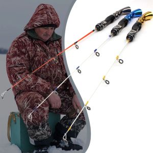 Hengels promotie!60cm 2 secties Ijshengel Winter Hengel Hengel blauw Zilver Gouden Spinning outdoor visgerei