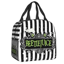 Staven Tim Burton horrorfilm Beetlejuice herstelbare lunchbox voor vrouwen kinderen school waterdichte koeler thermisch voedsel geïsoleerde lunchtas