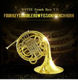 ROFFEE Y35 Symfonieorkest Messing Goudlak F Toon Bb 4 Toets Dubbele Franse Hoorn