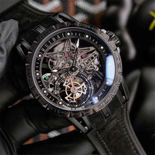 Roger Core Clean-Factory Designer Montres Roge Flying Engine Alliage De Titane Personnalisé Grand Cadran Mens Dobby Mécanique Ronde Loisirs Montre En Caoutchouc