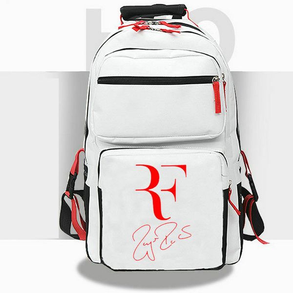 Mochila Roger Federer Mochila Best Player Mochila escolar Tennis Star Mochila con estampado deportivo Mochila informal Mochila blanca y negra