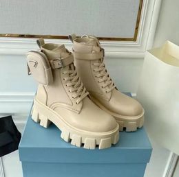 Bottes Rois bottines Martin et triangle en nylon d'inspiration militaire bouch de combat designer bottes de neige d'hiver chaussures décontractées pour femmes