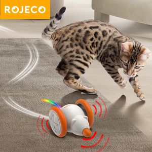 ROJECO automatique chat jouets interactif animal de compagnie souris intelligente jouer pour chat Teaser LED souris rechargeables jouets d'intérieur pour accessoires de chat 240229