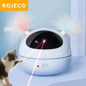 ROJECO Interactive Cat Toys Automático Infrarrojo Pet Dog LED Láser Juguete Electrónico Smart Teasing Divertido para Accesorios 220510