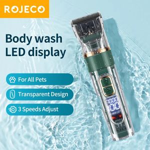 Rojeco Professional Dog Hair Trimmer Oplaadbare huisdier Clippers Snijden voor puppy verzorging Cat Haircut Electric Shaver 240411