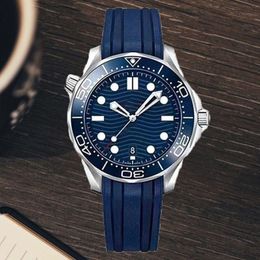 Rol Relojes deportivos automáticos con esfera azul Reloj para hombres Reloj de pulsera de acero y goma de moda de lujo Reloj de movimiento mecánico Reloj de pulsera de ocio Reloj para hombres Reloj de pulsera para hogares