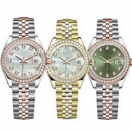 Rolaxs Original Mujer Diseñador Diamante Para Mujer Automático Oro Rosa Fecha Tamaño 36 Mm 31 Mm 28 Mm Relojes Montres Pour Dames Reloj Helado Para Mujer