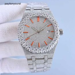 Rolaxs horloge diamanten horloges handgemaakte diamanten heren automatisch mechanisch ontwerper 42 mm met diamanten bezaaid staal 904l saffier damespolshorloge Montre de luxe rj