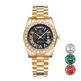 Rôle Hip Hop montre pour hommes Cagarny mode femmes montres à Quartz diamants montre-bracelet étanche doré relogio masculino2854