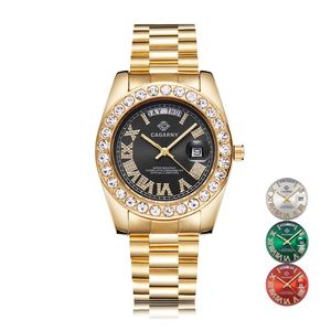 Rol Hip Hop horloge voor mannen cagarny mode dames kwarts horloges diamanten polshorloge waterdichte golden relogio masculino 2295