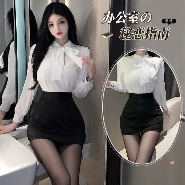 Juego de rol Ol Mujer Secretaria Maestra Cosplay Disfraces para adultos Lencería erótica Uniforme Tentación Glamour Trajes sexuales Mujeres 18 240307