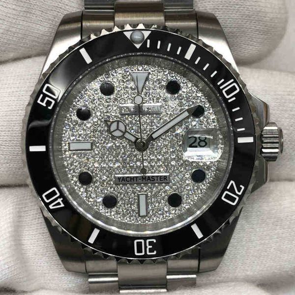 Reloj de rol Buceo de lujo Automático para hombre Mecánico completo Piedra Agua Fantasma QS257 Ginebra Es para hombres Relojes de pulsera suizos