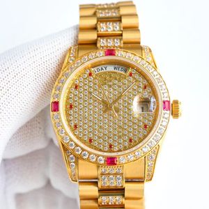 Montre de rôle pour femme, diamant, homme et miroir automatique en verre saphir, résistant aux rayures, aux chutes, qualité stable, utilisation rentable d'un bracelet en acier standard international.