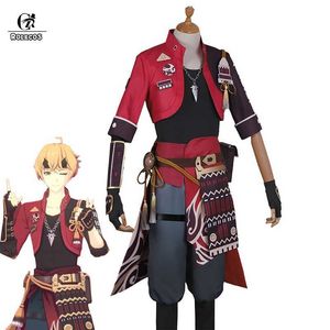 Rolecos Game Genshin Impact Tohma Cosplay kostuum Tohma Cosplay Genshin Impact Costume for Man Halloween Cosplay Full Set Y0903