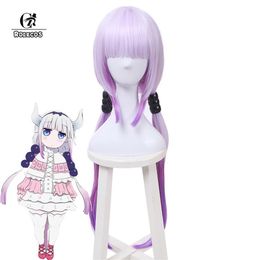 ROLECOS Kobayashi san Chi no Maid Dragon Cosplay Kanna Kamui Cosplay 80 cm 31 5 pouces dégradé violet cheveux accessoires 210p