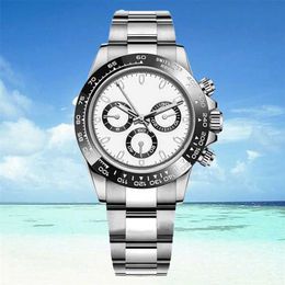 Roles Clean Factory Dayton Watch 4130 Кварцевый механизм с сапфировым стеклом для мужчин Марка Механическая 41 мм Складная пряжка Золото-желтый Hardlex Водонепроницаемый секундомер