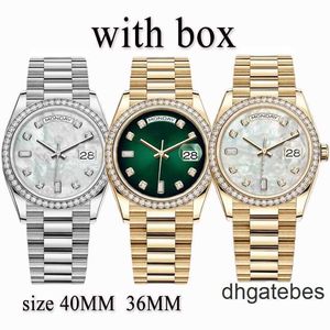 Luxe diamanten horloges heren dames automatische horloges Moissanite designer horloges maat 40 mm 36 mm 904l roestvrijstalen armband saffierglas cy