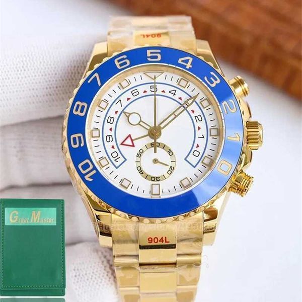 Roles Montre pour homme Cadran bleu Ice Out Montres Montres en or pour hommes Yachtmaster Diamant Luxe Mécanique 44 mm Mouvement automatique Top Marque High Role cy