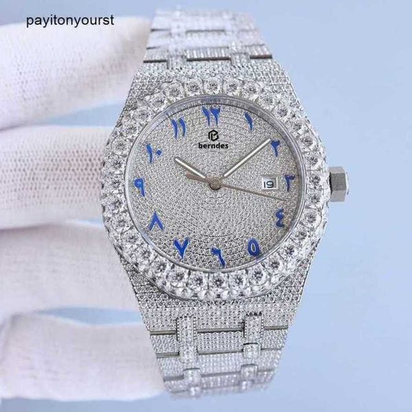 Rôles Montre Montres Diamant Hommes Top Designer Automatique Mécanique 1200 Strass Mosaïque Éblouissante Fonction Super Lumineuse Conception Étanche