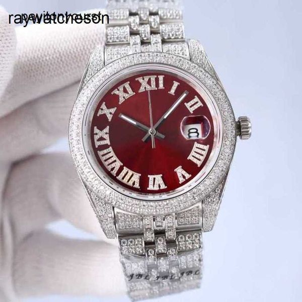 Rôles Montre Diamant Montres Moissanite Mens Automatique Mécanique 41mm Diamants Lunette Saphir Étanche Montre-Bracelet 904l Orologio Glacé