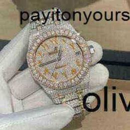 Rôles montre montres suisses diamant Cashjin Icedout hommes luxe poignet Bling glacé Vvs Moissanit D2m208
