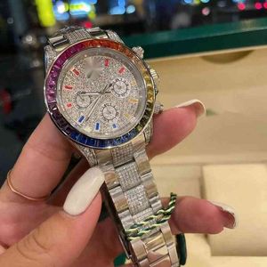 Rollenx uxury Watch datum GMT Luxe es voor mannen Rol X Best verkopende luxe heren Rainbow Diamond in pols