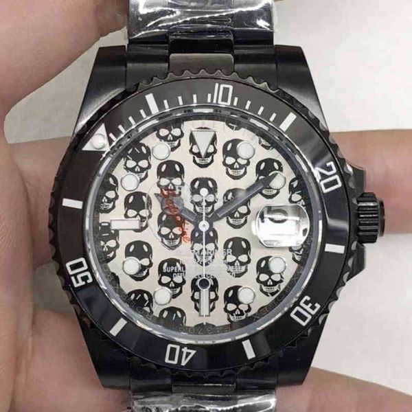 Reloj de lujo Rolesx Fecha Gmt Reloj mecánico de lujo para hombre Buceo automático Cráneo negro eléctrico Máquina totalmente automática Swiss es Brand Wristwa