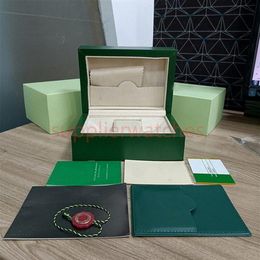 Rolex Box Cases Green Wood Accessories Certificaat Kaart Herenhorloges Box Geschikt voor meer dan 116610 126613 326235 Submari308i