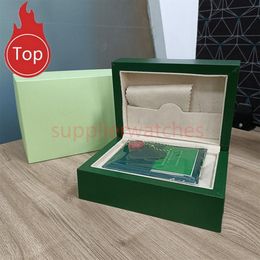 Rolex Luxury Watch Mens Watch Box Cases Originele binnenste buitenste dames horloges dozen Men PolsWatch Green Boxs Boekje Kaart 116610 SU233Z