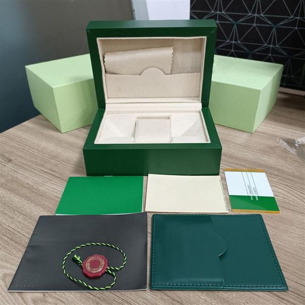 Rolex montre de luxe Mens Watch Box Cases Original Inner Outer Womans Montres Boxes Hommes Montre-bracelet Green Boxs livret carte 116500 su247c