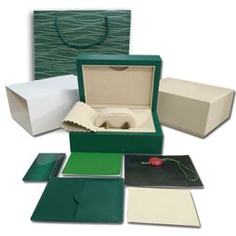 Rolexables Montre de luxe Mens Watch Box Cases Original Inner Outer Womans Montres Accessoires Homme Montre-bracelet Vert boxex livret carte 179136 179136 179136