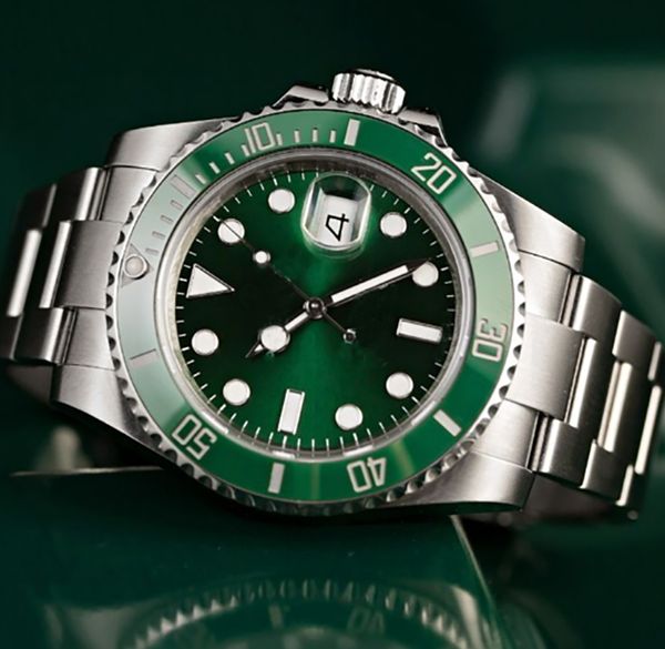 ROLI 8215 Relojes de movimiento Submarino Correa de acero inoxidable Sapphire Muñeca de pulsera verde Reloj de muñeca de muñeca impermeable