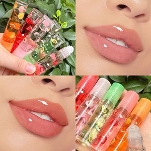 Huile à lèvres enroulement fruit lèvre brillant à lèvres transparente huile hydratante réduisant les lignes de lèvres nourriss