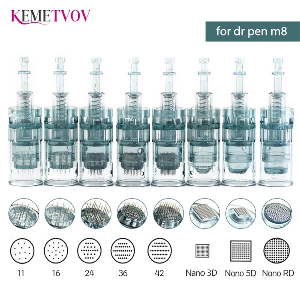 Roller 5/10/20/50pcs Reemplazo de cartucho de bayoneta para el Dr.Pen M8 Micro aguja 11 pin/36 pin/5d nano micro aguja punta de aguja derma estampilla