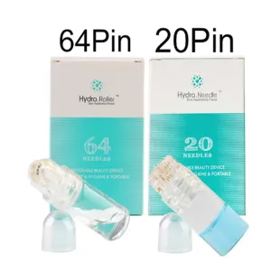 Roller Hydra Roller 64 20 broches 0,25 mm 0,5 mm 1,0 mm micro titane micro-teaedle derma roller tampon de tampon de gel à rouleau hydrat