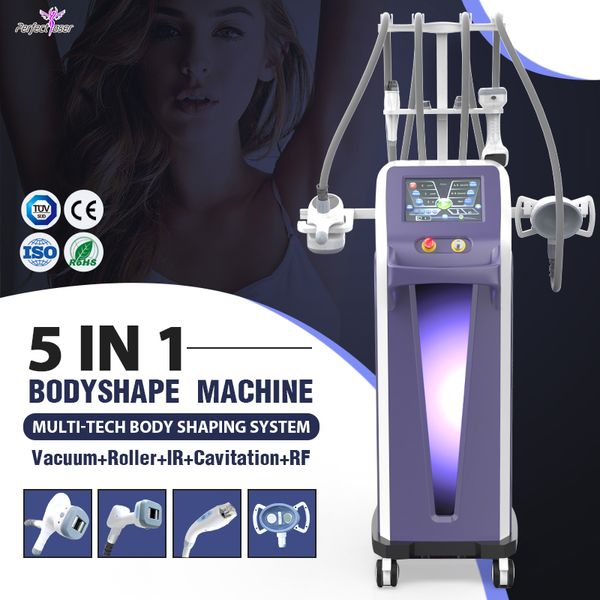 Machine d'élimination de la cellulite à rouleau sous vide Machine de massage à cavitation laser infrarouge 40k réduisant le poids 60J/CM énergie rf 4 poignées