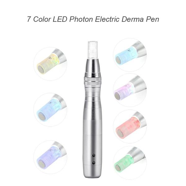 Rouleau portable portable électrique rechargeable sans fil de derma stylo dram dr ws with 7 couleurs LED Photon micro-aiguille cartouche peau whiten face lif