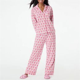 Roller Rabbit Monkey pijama preppy pjs lindos sets de pantalones PJ para mujeres y2k pijama de manga larga set de 2 piezas de 2 piezas 240426