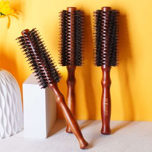 Brosse ronde à rouleau bouclé brosse à cheveux à cheveux peigne en bois brosse à rouler en bois pour la coiffure outil de style brosse à cheveux sèche à la coiffure