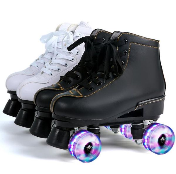 Patines en línea para hombre y mujer, zapatillas deportivas, patinaje a la moda, deslizantes, negro, blanco, rojo, reflectante, tamaño exterior 36-45