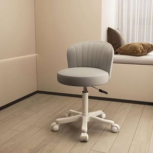 Chaise de tabouret à roulettes, pivotante ronde avec dossier, rotation à 360 ° pouvant être élevée et abaissée, chaise de spa en nylon pour tatouage de maquillage de beauté