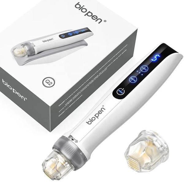 Roller Appareil de beauté faciale électrique sans fil à 5 niveaux de vitesse Bio Pen Q2 combine EMS et Microneedling Triple Effets Rajeunissement de la peau avec