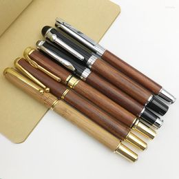 Stylos roller cadeau 1 pc/lot métal bois écriture lisse pointe moyenne 0.7mm encre noire recharge stylo à bille fournitures de bureau