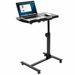 Roltafel Laptopbureau Notebookstandaard Verstelbaar tafelbladbureau met zwenkwielen