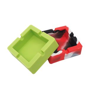 Rolliy Tray Ashtray 11.7 11.7 3 cm Siliconen Camouflage Square werking Panel Creatieve draagbare siliconen sigarettenset opslaglade